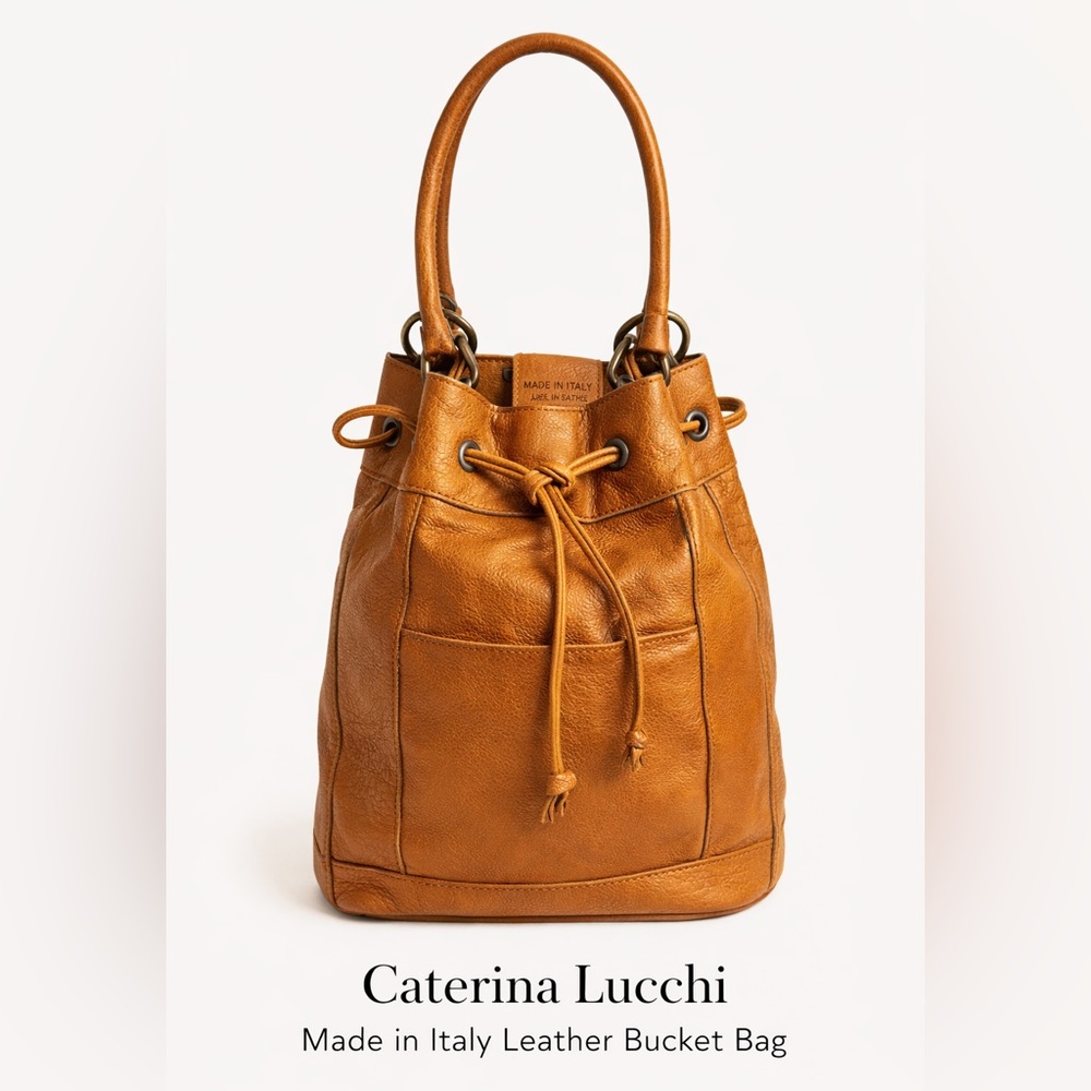 Caterina Lucchi Tan Leather Bucket Bag